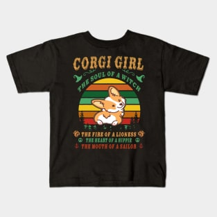 Corgi Girl - Witch - Lioness - Hippie - Sailor (103) Kids T-Shirt